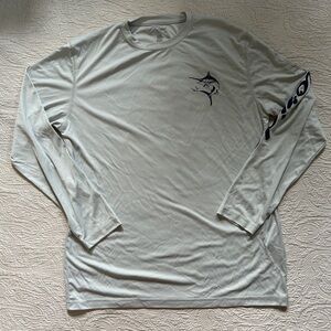 Men’s Coconut Creek light gray “gone fishin’” long sleeve shirt - size Large
